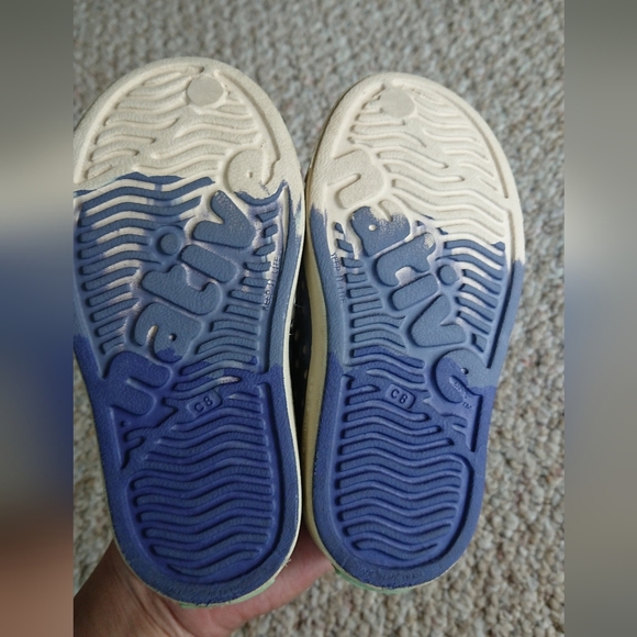 Native Kids Shoes Jefferson Bloom Marbled Child Cream and Blue size 8 - Picture 8 of 12